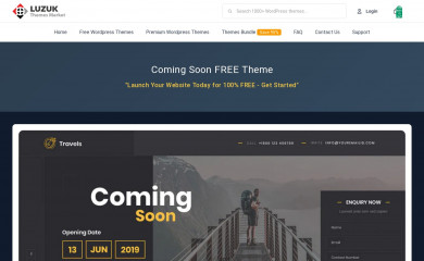 https://www.luzuk.com/products/free-coming-soon-wordpress-theme/ screenshot