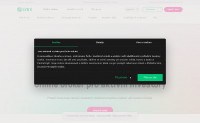 lynxbroker.cz screenshot