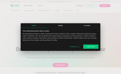 lynxbroker.sk screenshot