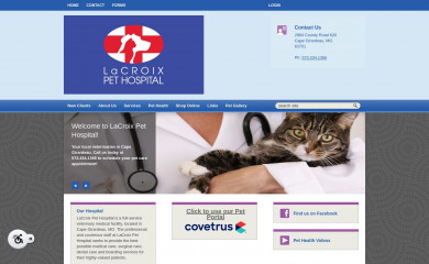 lacroixpethospital.com screenshot