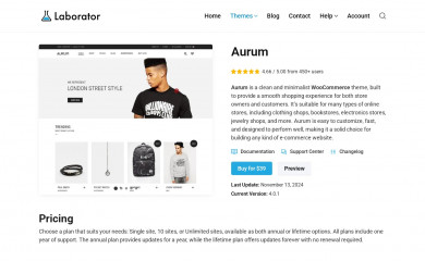 https://laborator.co/themes/aurum/ screenshot