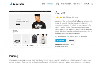 https://laborator.co/themes/aurum/ screenshot