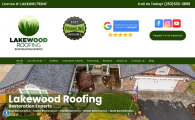 lakewoodroofingwa.com screenshot