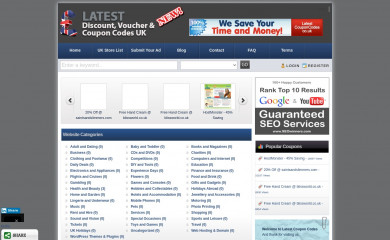latestcouponcodes.co.uk screenshot
