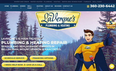 lavergneplumbing.com screenshot