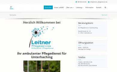 leitner-pflegeservice.de screenshot
