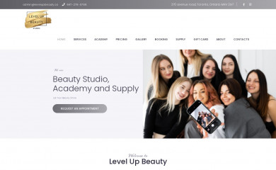 levelupbeauty.ca screenshot