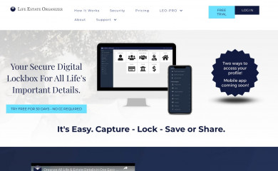 lifeestateorganizer.com screenshot