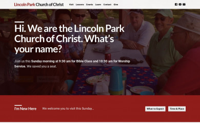 lincolnparkchurchofchrist.org screenshot