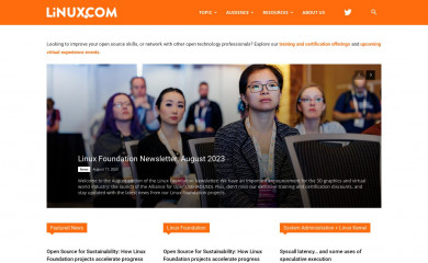 linux.com screenshot