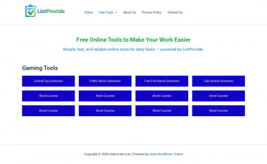listprovide.com screenshot