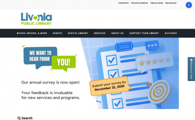 livoniapubliclibrary.org screenshot