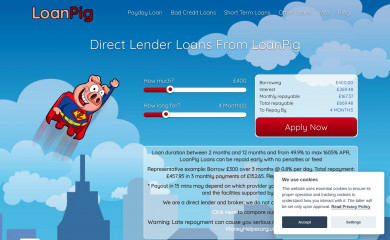 https://www.loanpig.co.uk screenshot