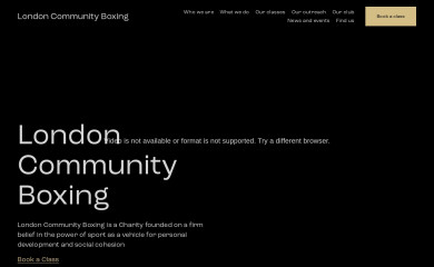 londoncommunityboxing.co.uk screenshot