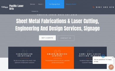 pacificlaserarts.com.au screenshot