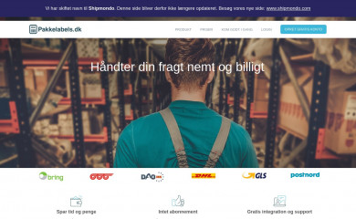 pakkelabels.dk screenshot
