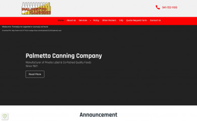 palmettocanning.com screenshot