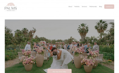palmsweddingsandevents.com screenshot