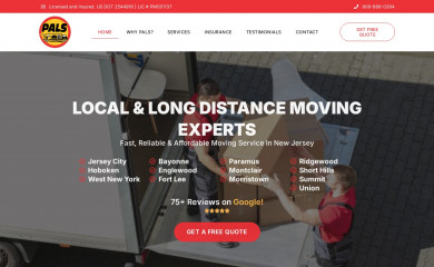 palsmovingservice.com screenshot