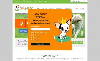 pamperedpetscenters.com screenshot