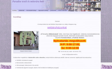 paradise-textil.hu screenshot