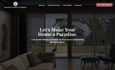 paradisewindowcoverings.com screenshot