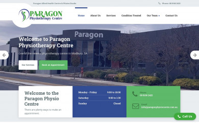 paragonphysiocentre.com.au screenshot