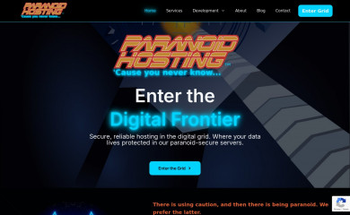 paranoidhosting.com screenshot