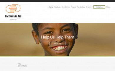 partnersinaid.org.au screenshot
