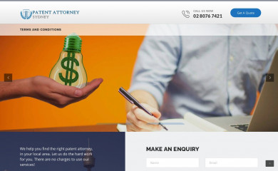 patentattorneysydney.net.au screenshot