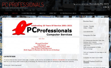 pcprofessionals.net screenshot