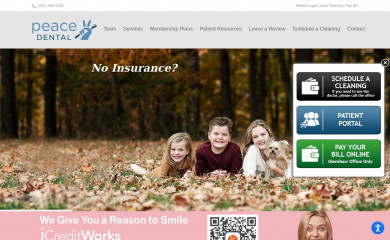 peacedental.com screenshot