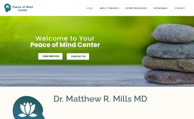 peaceofmindcenter.com screenshot