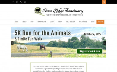 peaceridgesanctuary.org screenshot