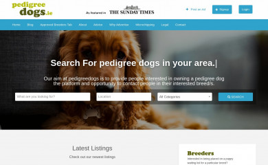pedigreedogs.ie screenshot