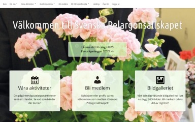 pelargonsallskapet.com screenshot
