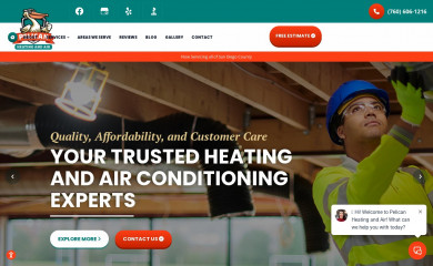 pelicanheatingandair.com screenshot