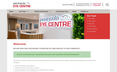 peninsulaeyecentre.com.au screenshot