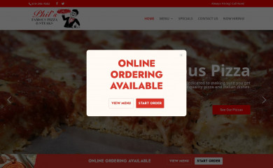 philsfamouspizza.com screenshot