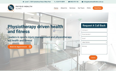 physiohealthclinic.com.au screenshot
