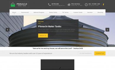 pinnaclewatertanks.com screenshot