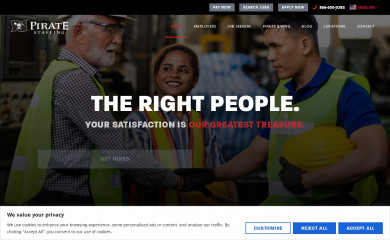 piratestaffing.com screenshot