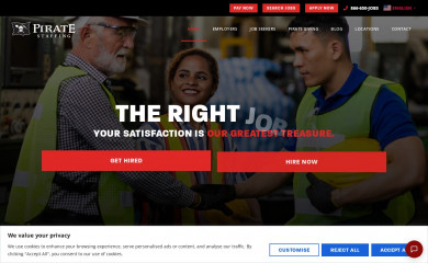 piratestaffing.com screenshot