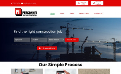 pjpersonnel.ie screenshot