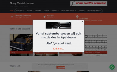 ploegmuzieklessen.nl screenshot