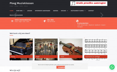 ploegmuzieklessen.nl screenshot
