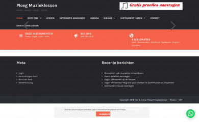 ploegmuzieklessen.nl screenshot