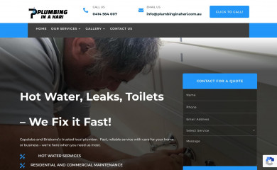 plumbinginahari.com.au screenshot
