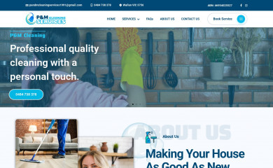 pmcleaningservices.com.au screenshot