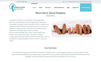 podiatryandmoore.com.au screenshot